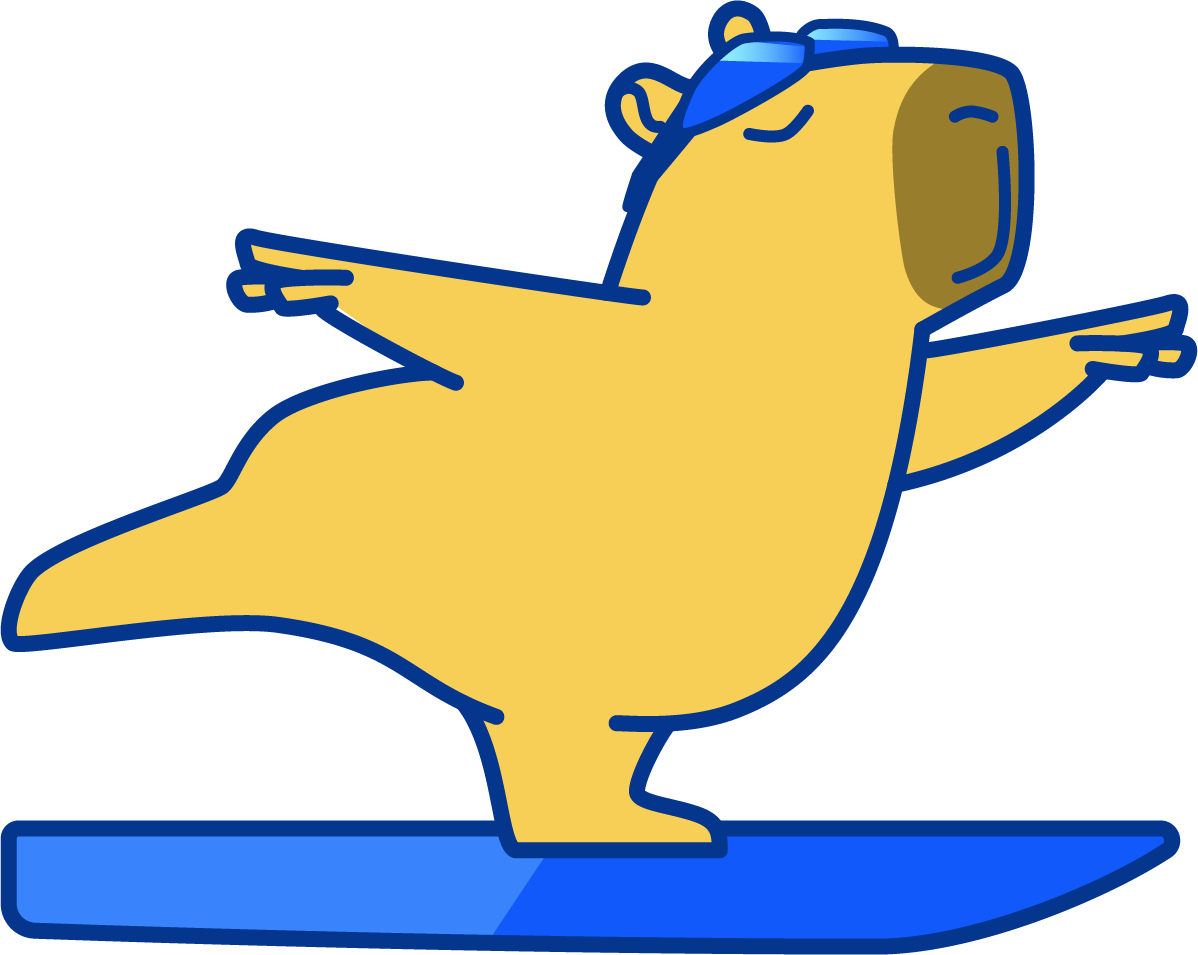 Capy surfing