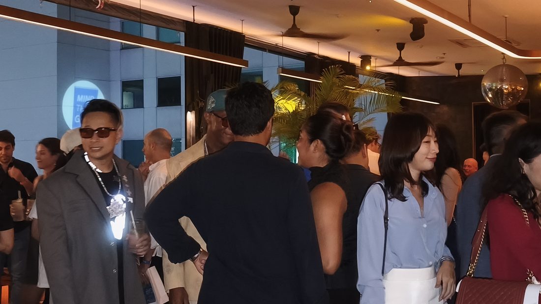 Candid moment from the Mind The Gap book release