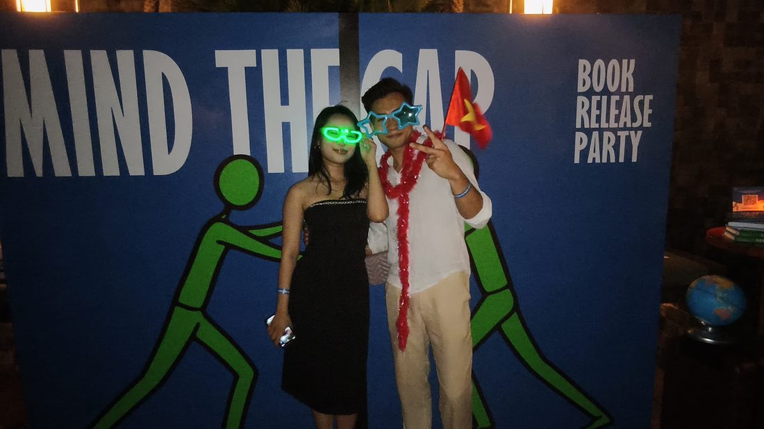 Anne hosting at the Mind The Gap rooftop party