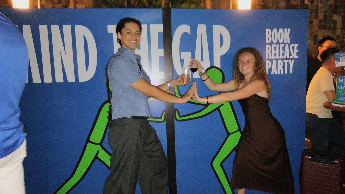 Candid moment from the Mind The Gap book release